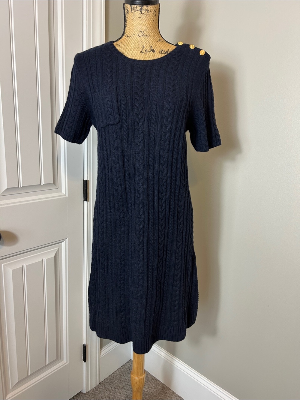 Brooks Brother Cable Knit Blue Dress